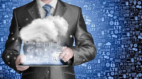 Cloud computing, technology connectivity concept 스톡 일러스트