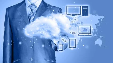 Cloud computing, technology connectivity concept 스톡 일러스트