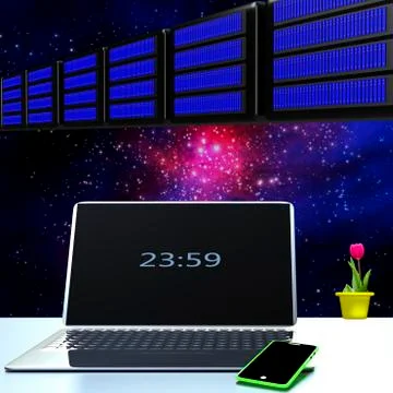 Cloud computing, technology connectivity concept 스톡 일러스트