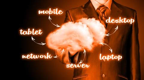 Cloud computing, technology connectivity concept 스톡 일러스트