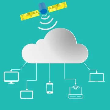 Cloud Computing Technology Connectivity Concept. Vector Illustration Illustrazione stock