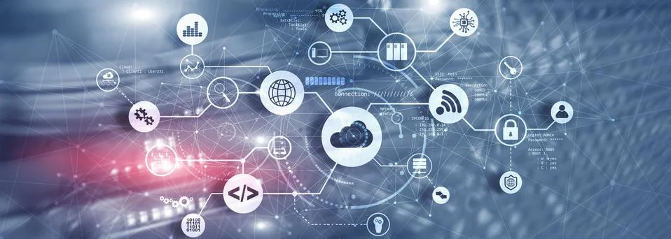 Cloud Computing. Technology Connectivity concept. Mixed Media. Stock Photos