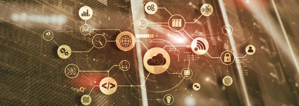 Cloud Computing. Technology Connectivity concept. Mixed Media. Foto stock