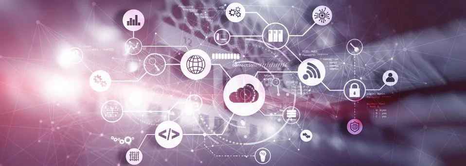 Cloud Computing. Technology Connectivity concept. Mixed Media. Stock Photos