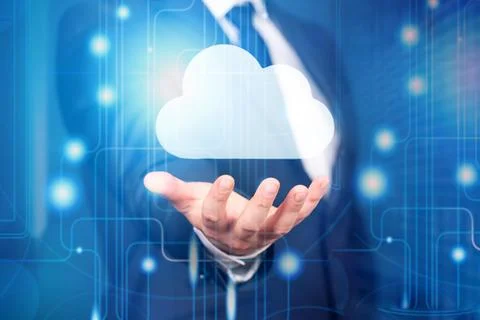 Cloud computing, technology connectivity concept Stock Photos