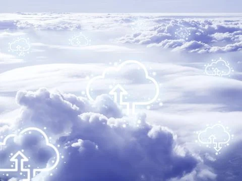 Cloud computing technology digital storage on the cloud. Stock Photos