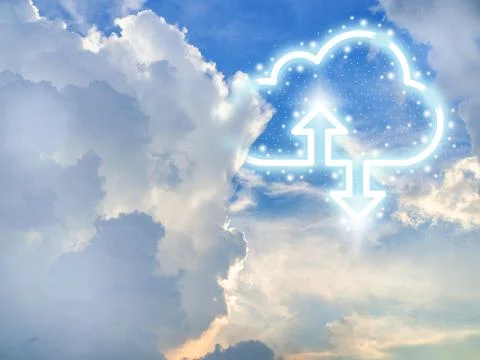 Cloud computing technology digital storage on the cloud. Foto stock