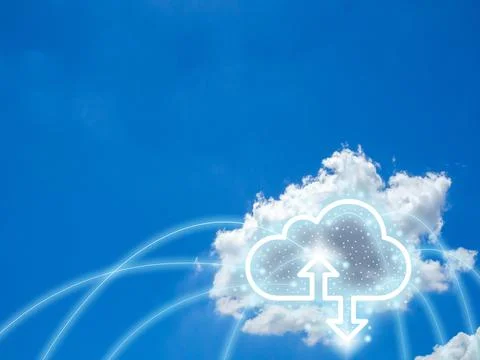 Cloud computing technology digital storage on the cloud. Foto stock