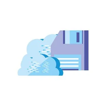 Cloud computing technology with floppy disk 스톡 일러스트