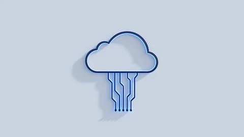 Cloud computing technology icon. 3d illustration. Stock Illustration