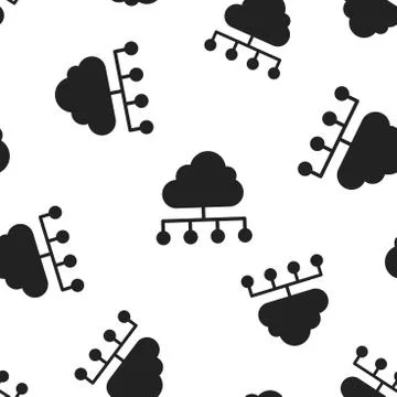 Cloud computing technology icon seamless pattern background. Business concept イラスト素材