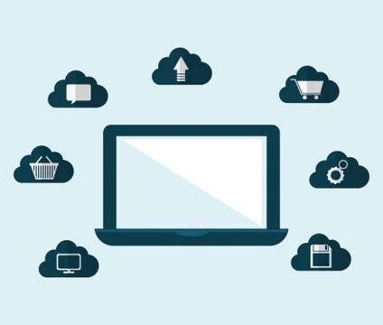 Cloud computing technology Stock Illustration