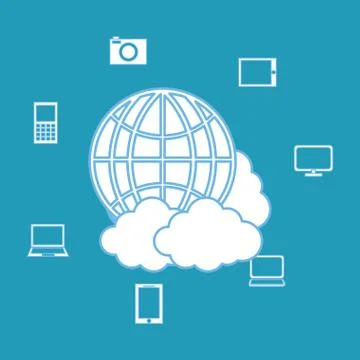 Cloud computing technology Stock Illustration