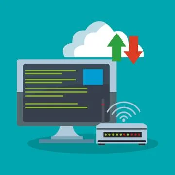 Cloud computing technology 스톡 일러스트