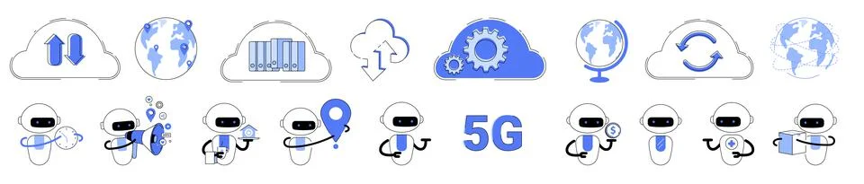 Cloud computing technology Stock Illustration
