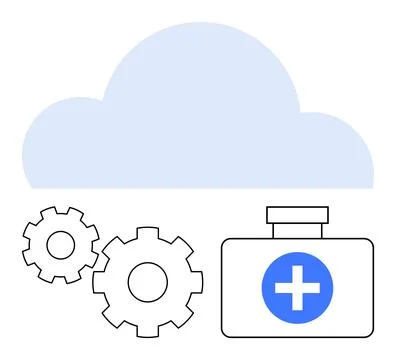 Cloud Computing Technology Integration in Healthcare Settings for Enhanced .. Illustrazione stock