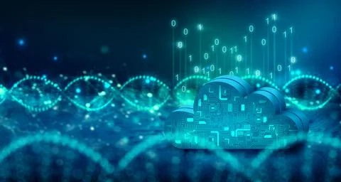 Cloud computing technology internet storage network. Stock Illustration