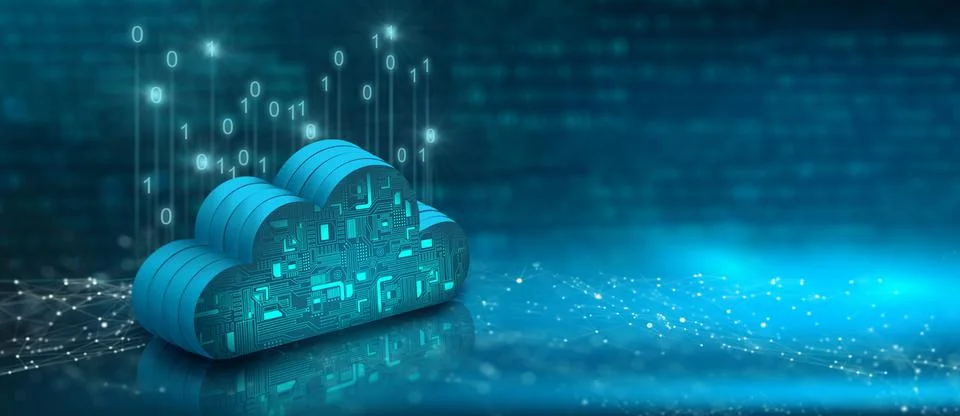 Cloud computing technology internet storage network. Stock Illustration