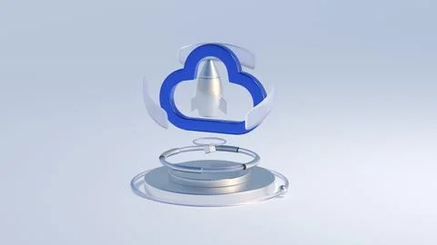 Cloud Computing Technology Internet Storage Network Concept with speed. 3d re Illustrazione stock