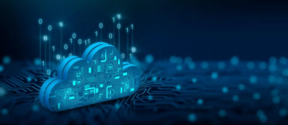 Cloud computing technology internet storage network. Stock Illustration