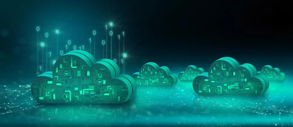 Cloud computing technology internet storage network. Stock Illustration