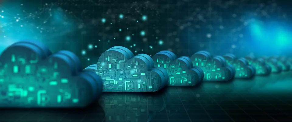 Cloud computing technology internet storage network. Stock Illustration