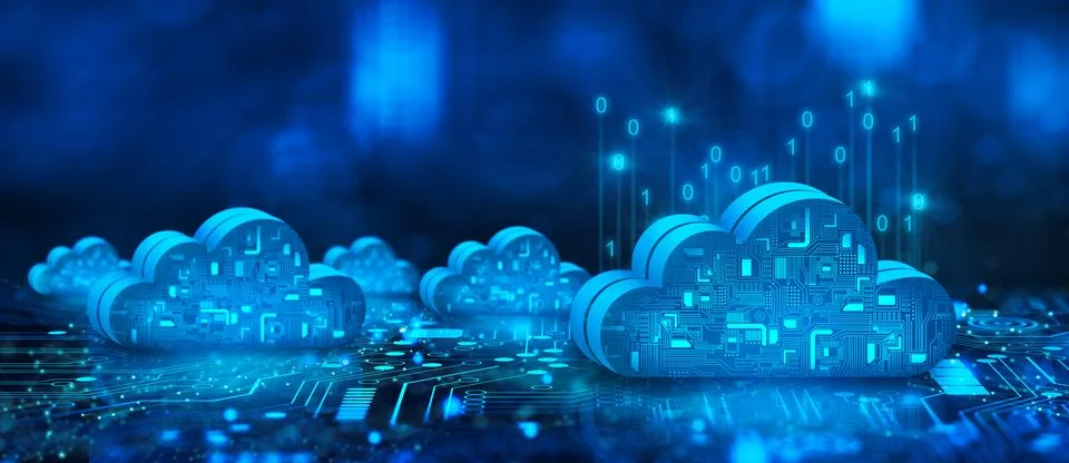Cloud computing technology internet storage network. Stock Illustration