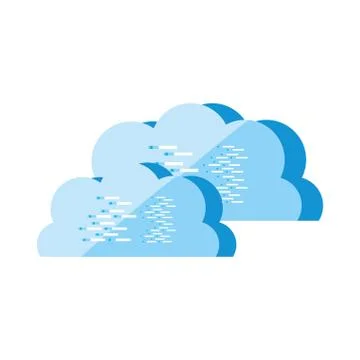 Cloud computing technology isolated icon Stock Illustration
