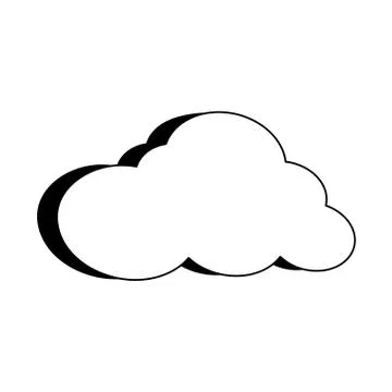 Cloud computing technology isolated symbol in black and white Illustrazione stock