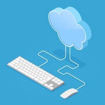 Cloud Computing Technology Isometric Stock Illustration