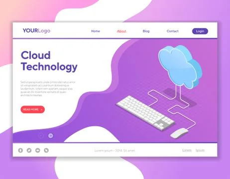Cloud Computing Technology Isometric Stock Illustration