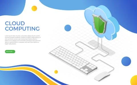 Cloud Computing Technology Isometric Stock Illustration