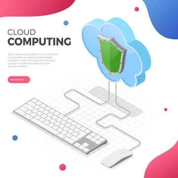 Cloud Computing Technology Isometric Stock Illustration