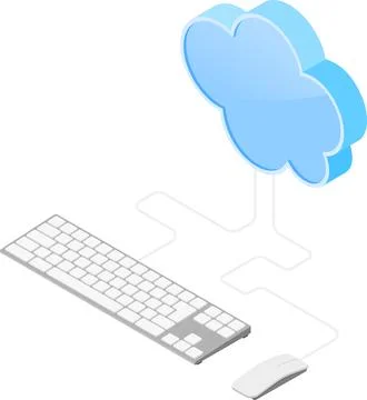Cloud Computing Technology Isometric Ilustración de archivo