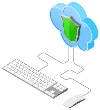 Cloud Computing Technology Isometric Illustrazione stock