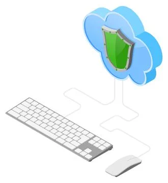 Cloud Computing Technology Isometric Stock Illustration