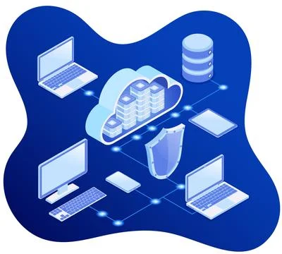 Cloud Computing Technology Isometric Stock Illustration