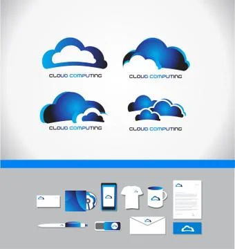Cloud computing technology logo 스톡 일러스트