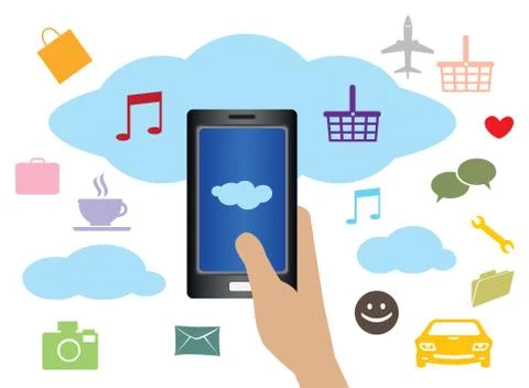 Cloud Computing Technology for Mobile Phone イラスト素材