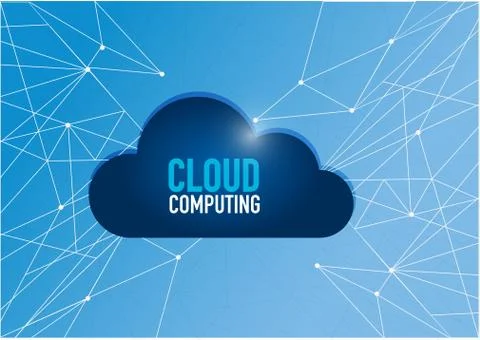 Cloud computing technology network diagram link Stock Illustration