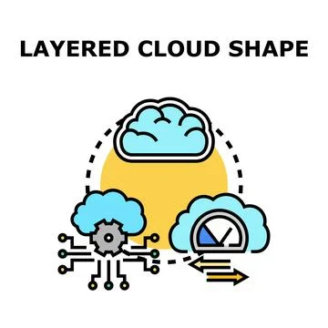 Cloud computing technology network processing data illustration Stock Illustration