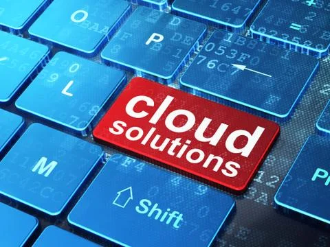 Cloud computing technology, networking concept: computer keyboar Stock Illustration