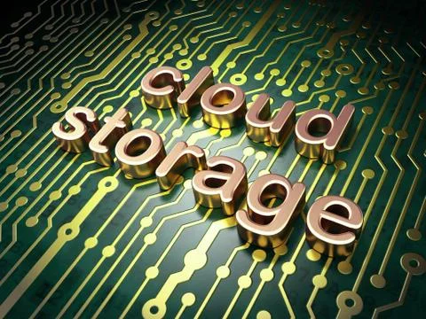 Cloud computing technology, networking concept: circuit board wi Stock Illustration