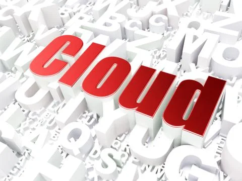 Cloud computing technology, networking concept: Cloud on alphabe 스톡 일러스트