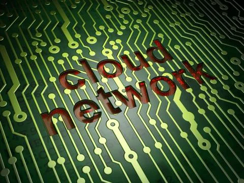 Cloud computing technology, networking concept: circuit board wi Stock Illustration