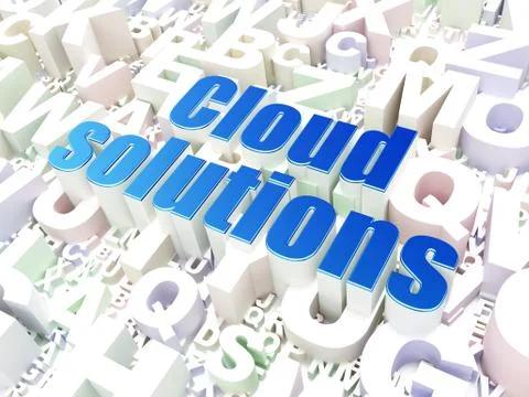 Cloud computing technology, networking concept: Cloud Solutions Stockillustratie