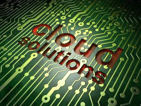 Cloud computing technology, networking concept: circuit board wi イラスト素材