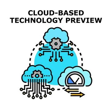 Cloud computing technology preview concept vector illustration 库存插图