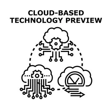 Cloud computing technology preview concept vector illustration Illustrazione stock