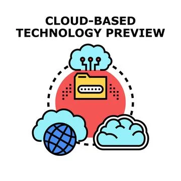 Cloud computing technology previewing global data storage solutions Stock Illustration